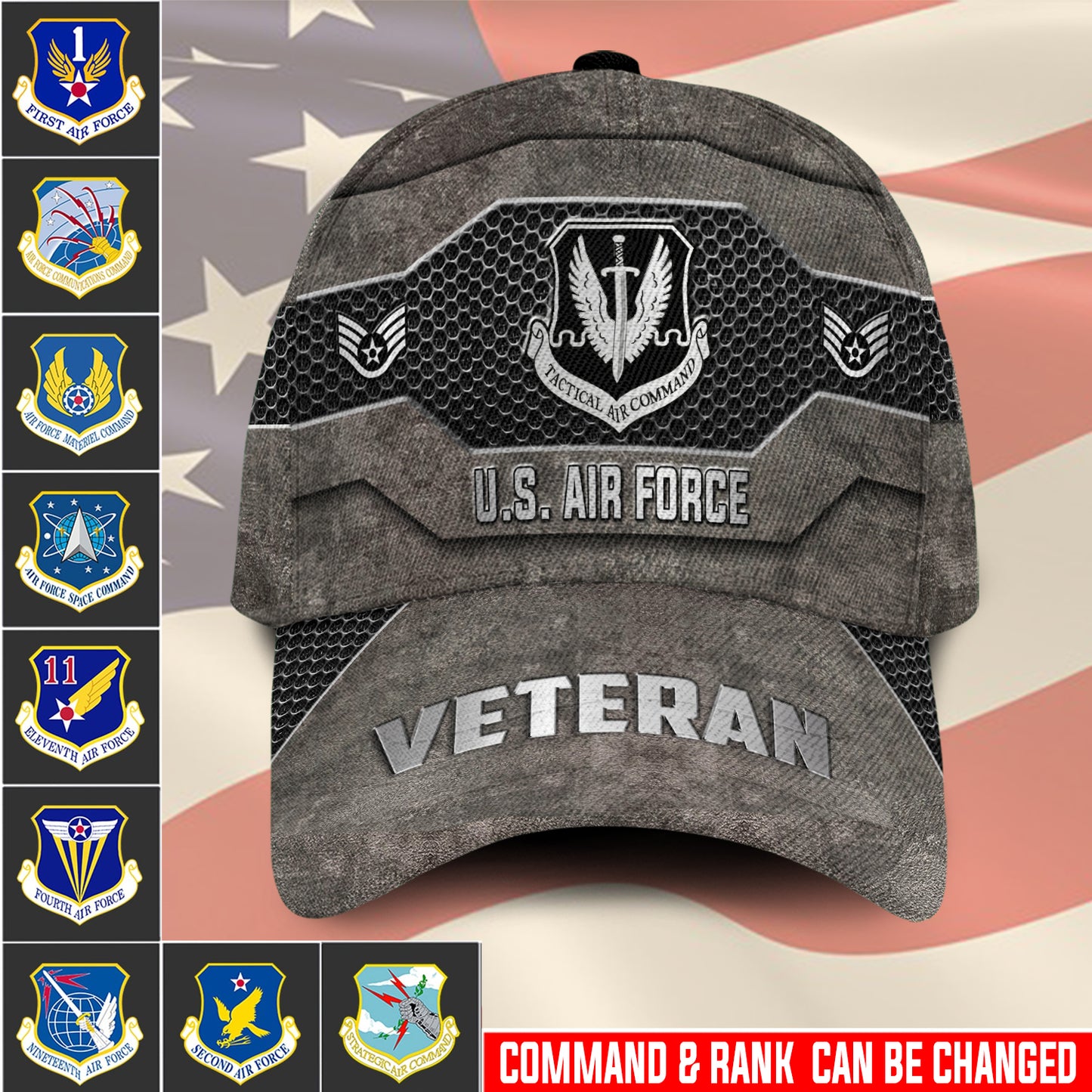 US Military – Air Force Command All Over Print Cap