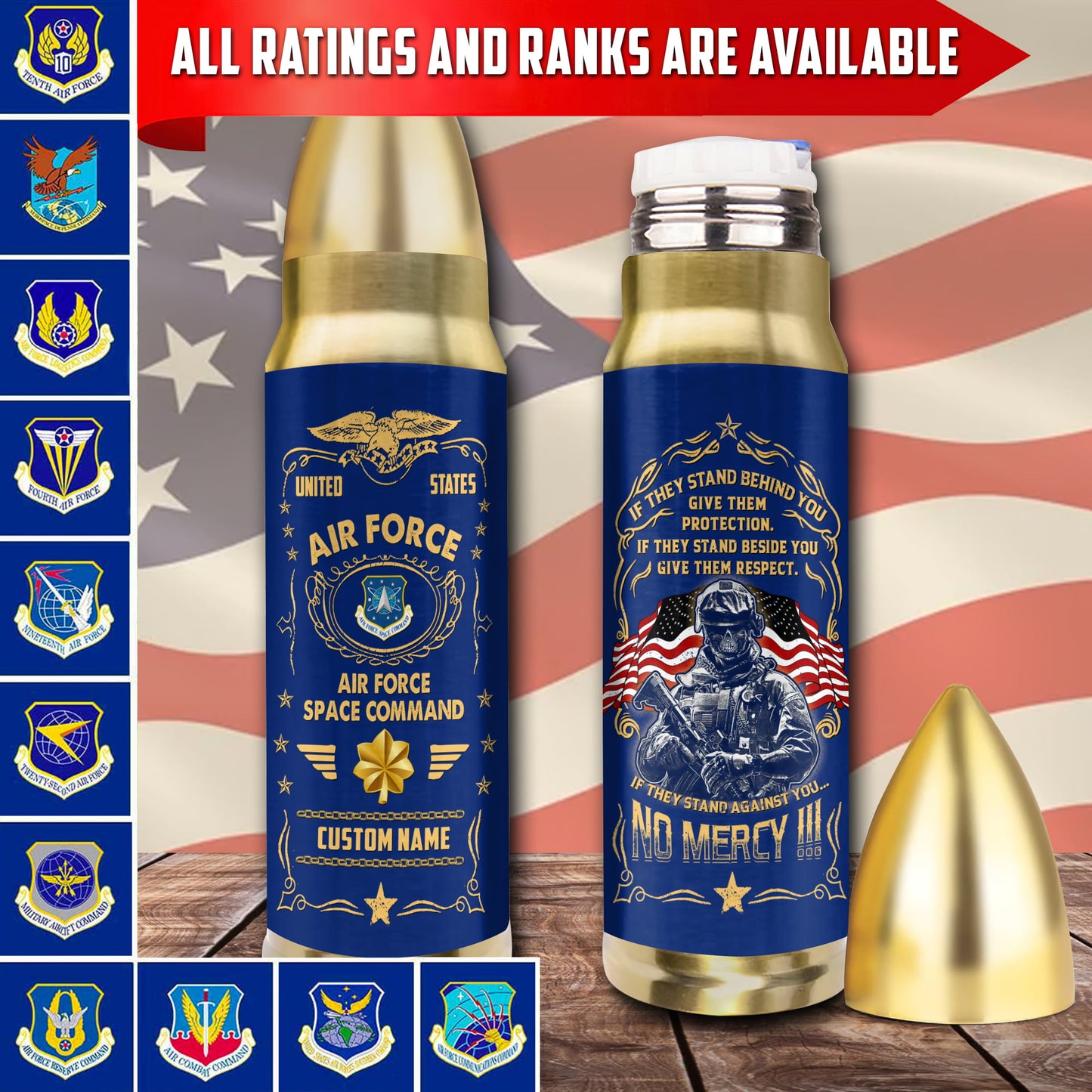 US Military – Air Force Command – Bullet Tumbler