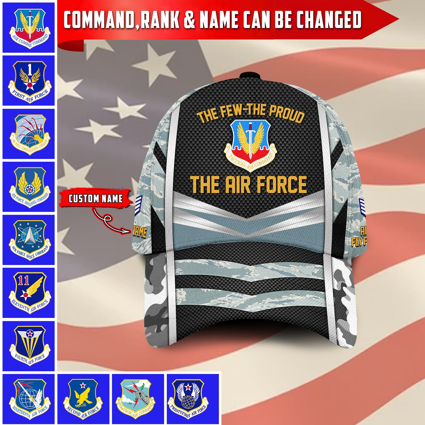 US Military – Air Force Command All Over Print Cap