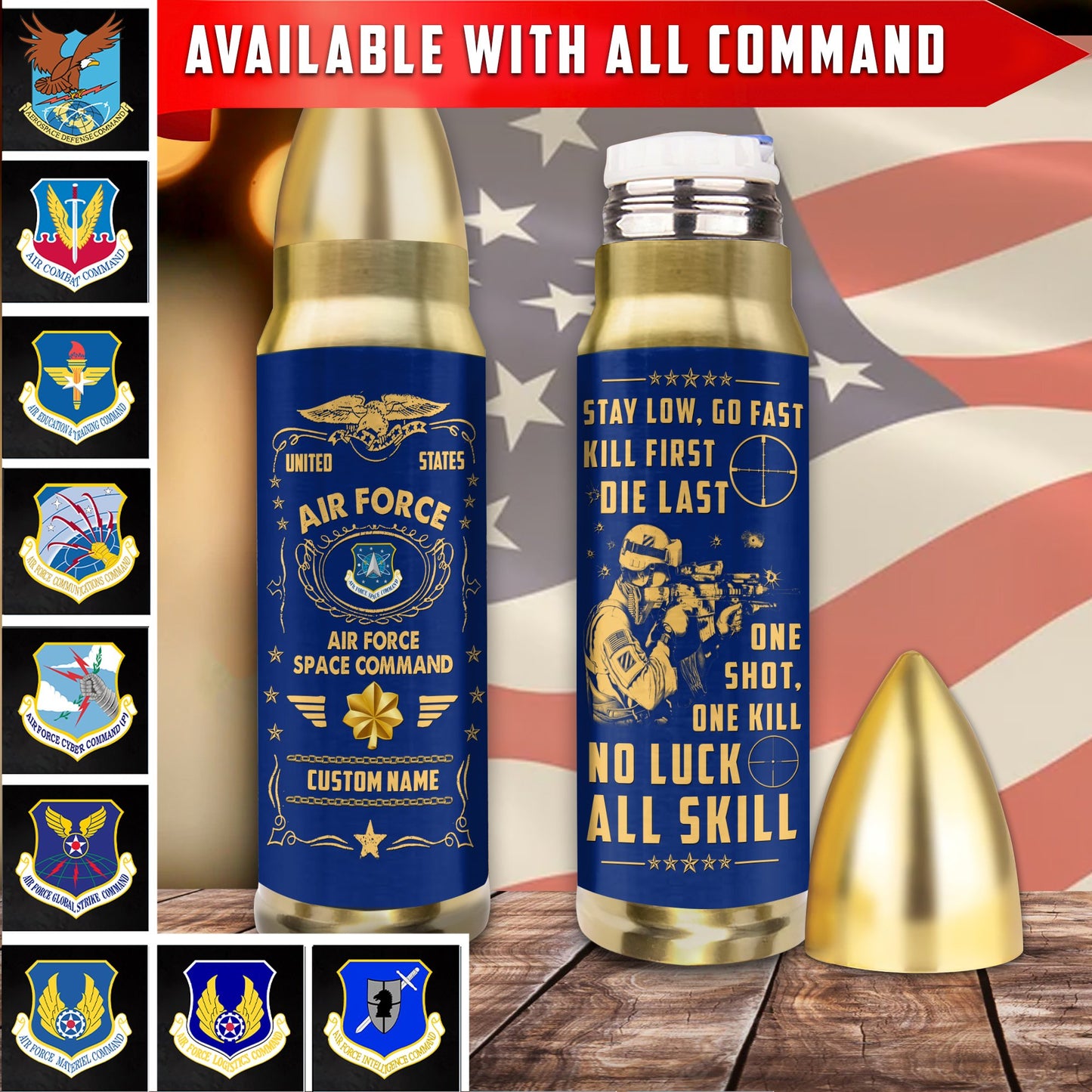 US Military – Air Force Command – Bullet Tumbler