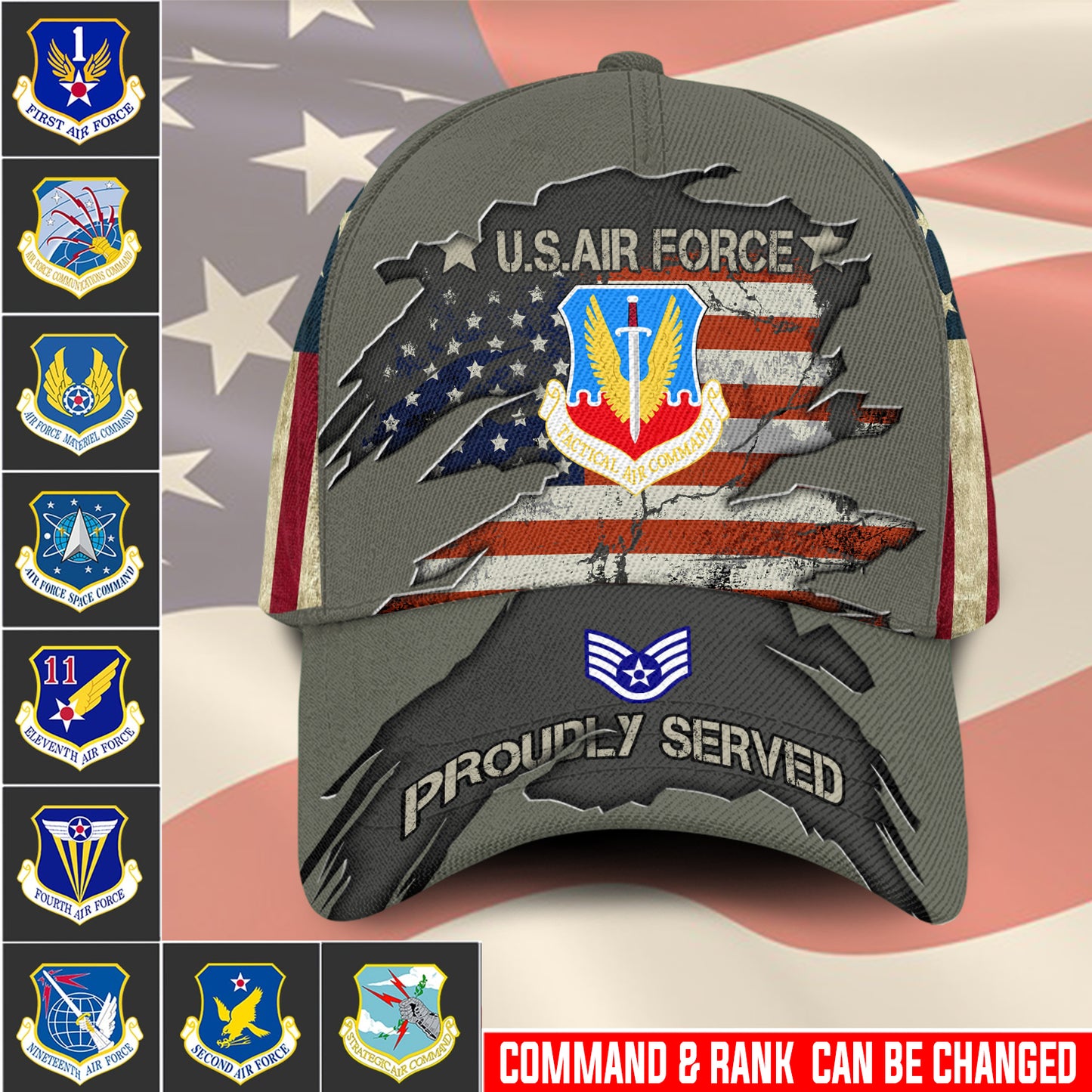US Military – Air Force Command All Over Print Cap