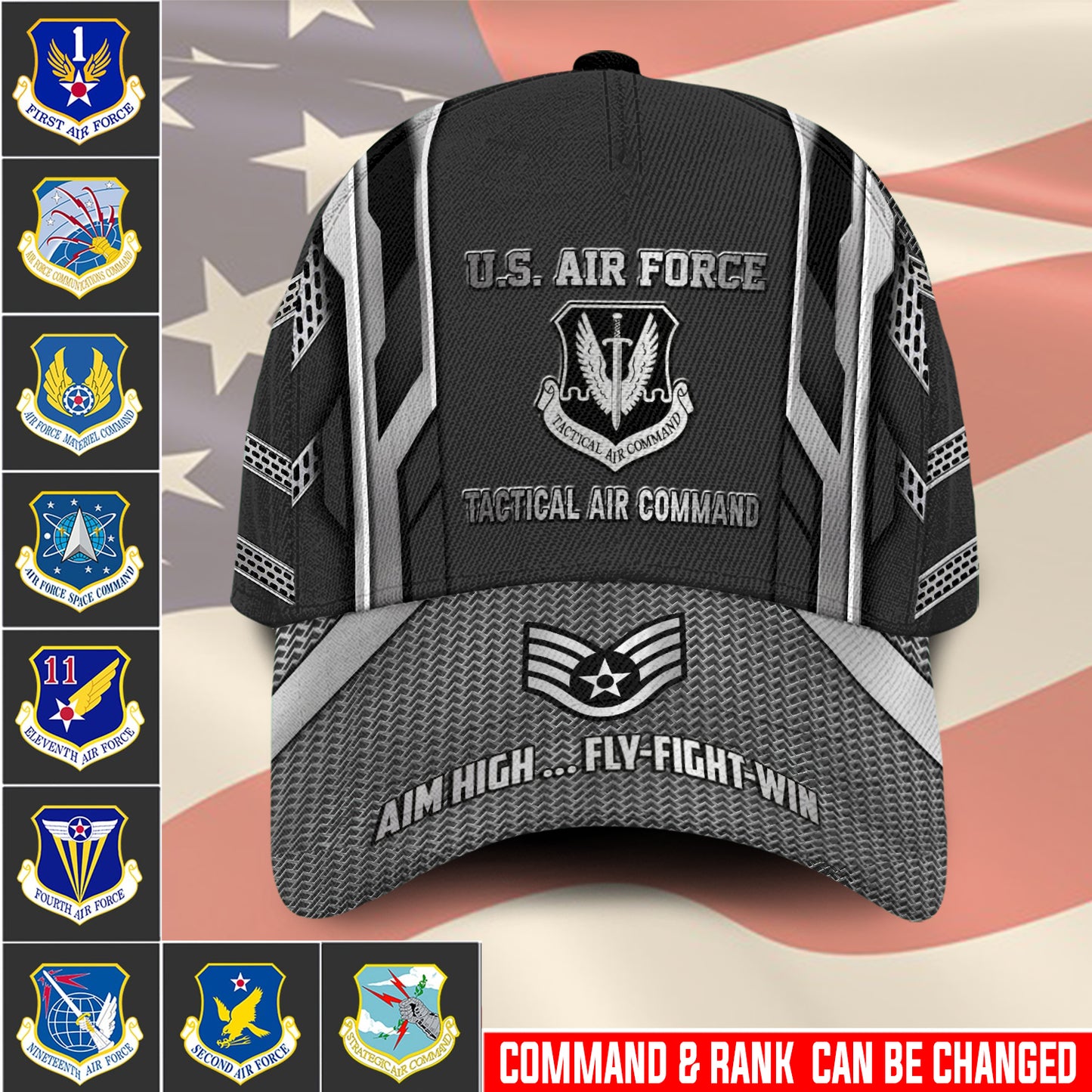US Military – Air Force Command All Over Print Cap