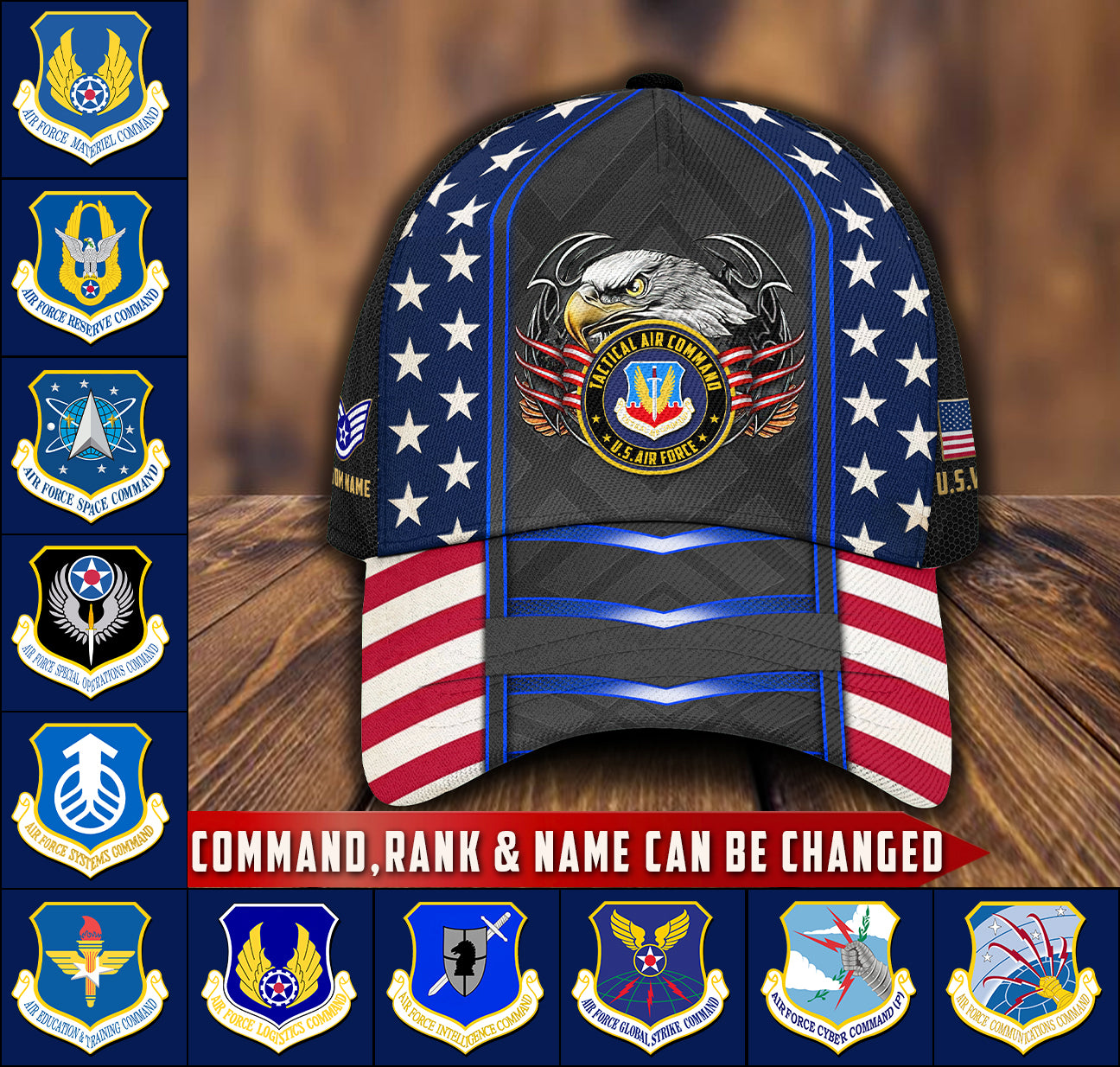 US Military – Air Force Command All Over Print Cap