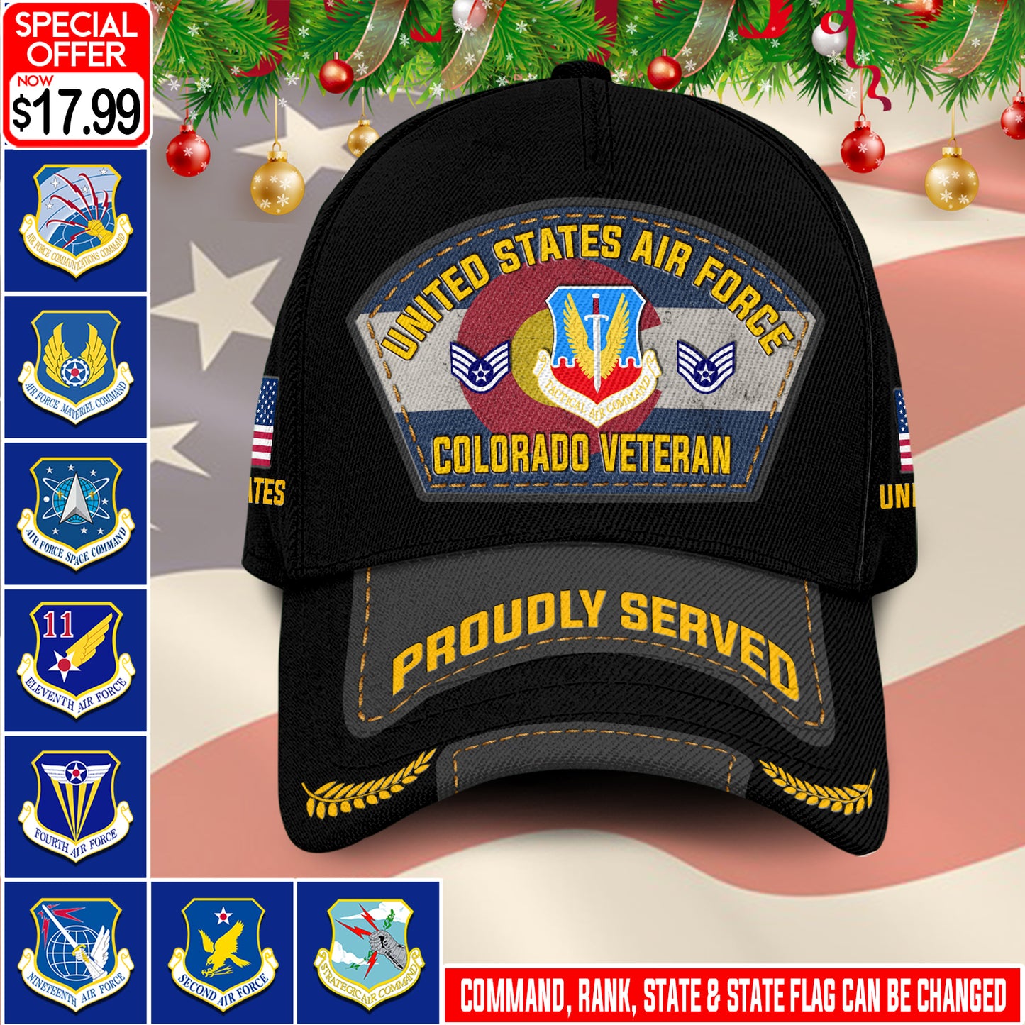US Military – Air Force Command All Over Print Cap