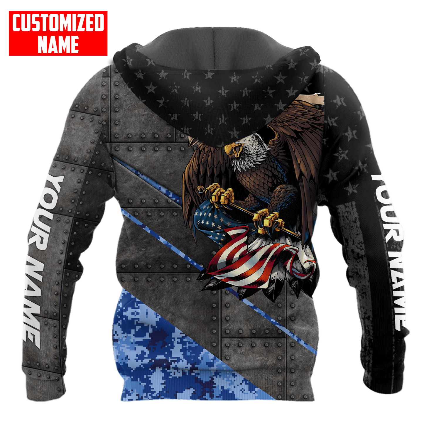 US Navy Veteran - Metal Pattern Unisex Shirts