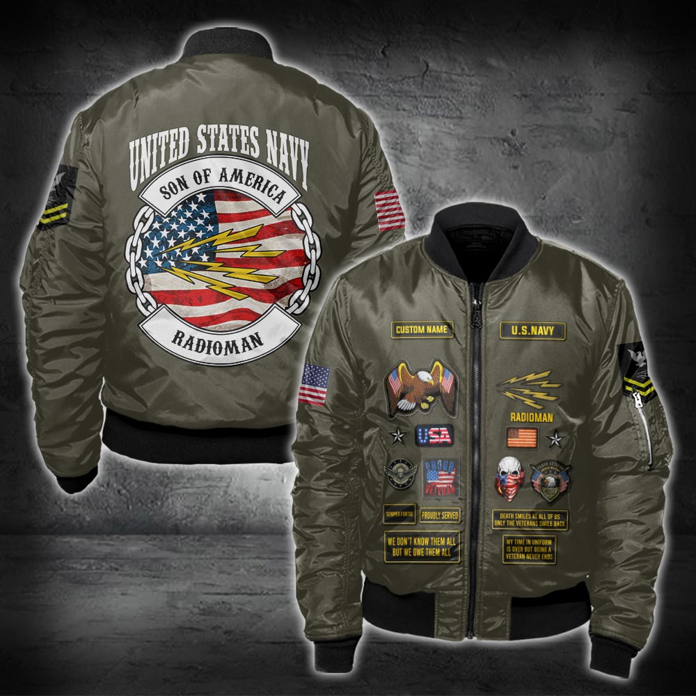 US Military – Navy Rating All Over Print Bomber Jacket