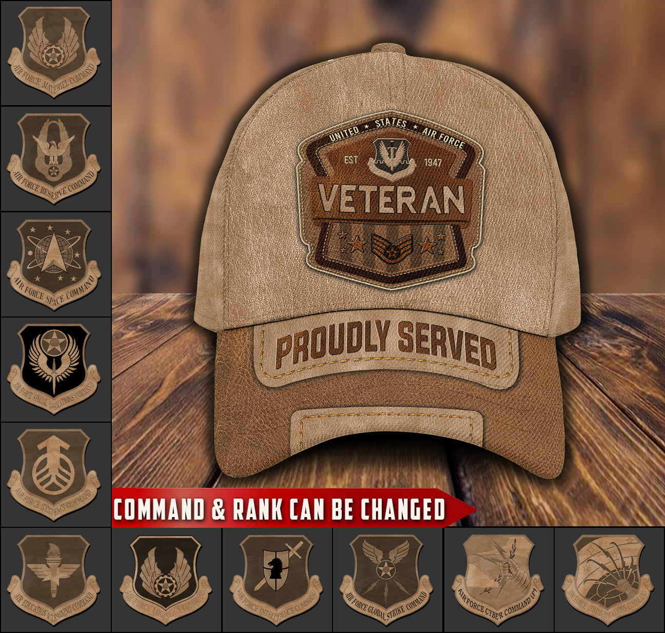 US Military – Air Force Command All Over Print Cap