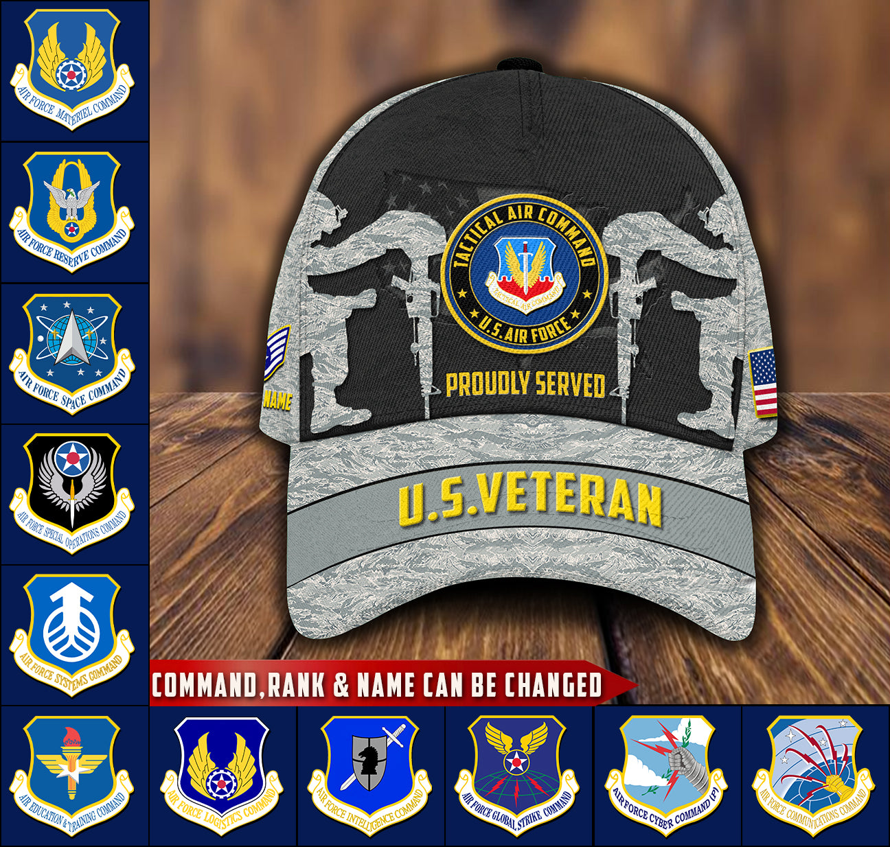 US Military – Air Force Command All Over Print Cap