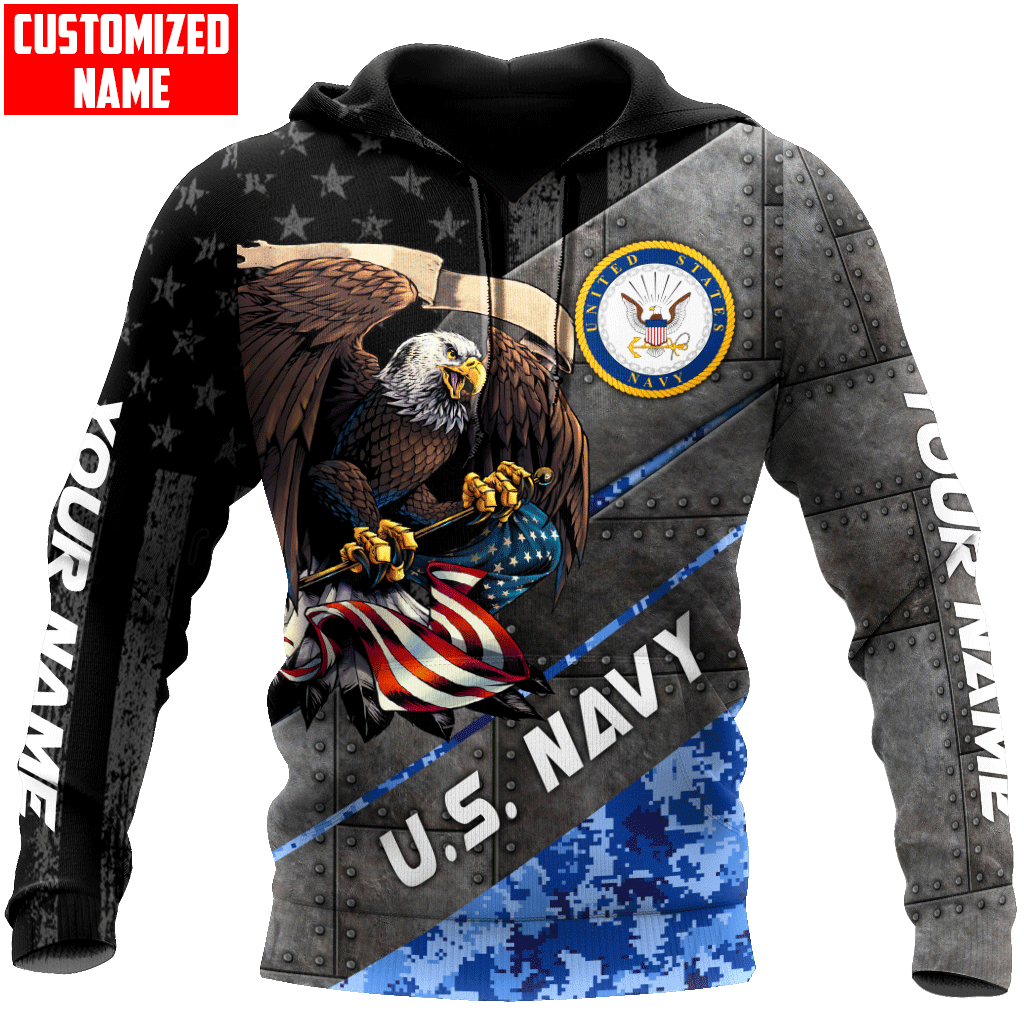US Navy Veteran - Metal Pattern Unisex Shirts