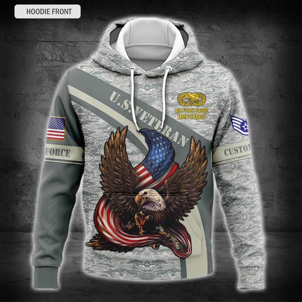US Military – Air Force Badge All Over Print Hoodie
