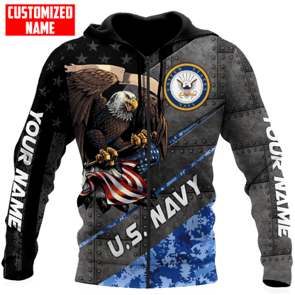 US Navy Veteran - Metal Pattern Unisex Shirts