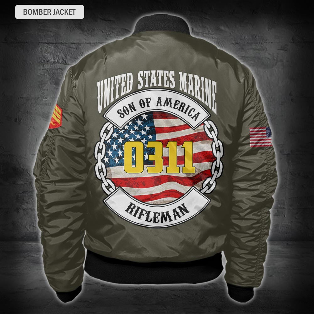US Military – Marine MOS All Over Print Bomber Jacket