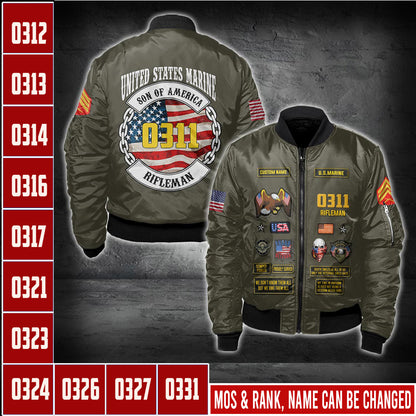 US Military – Marine MOS All Over Print Bomber Jacket