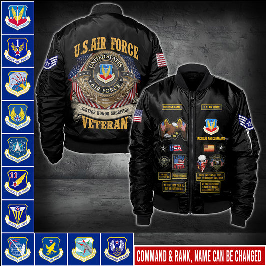 Veste bomber à imprimé intégral de l'armée américaine - Air Force Command