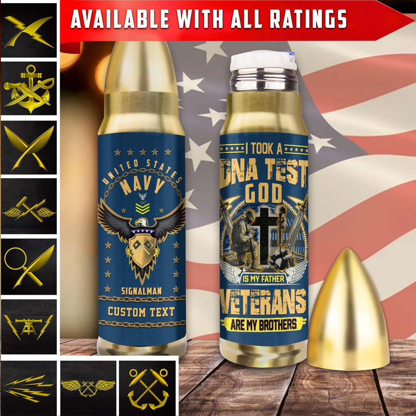 US Military – Navy Rating – Bullet Tumbler