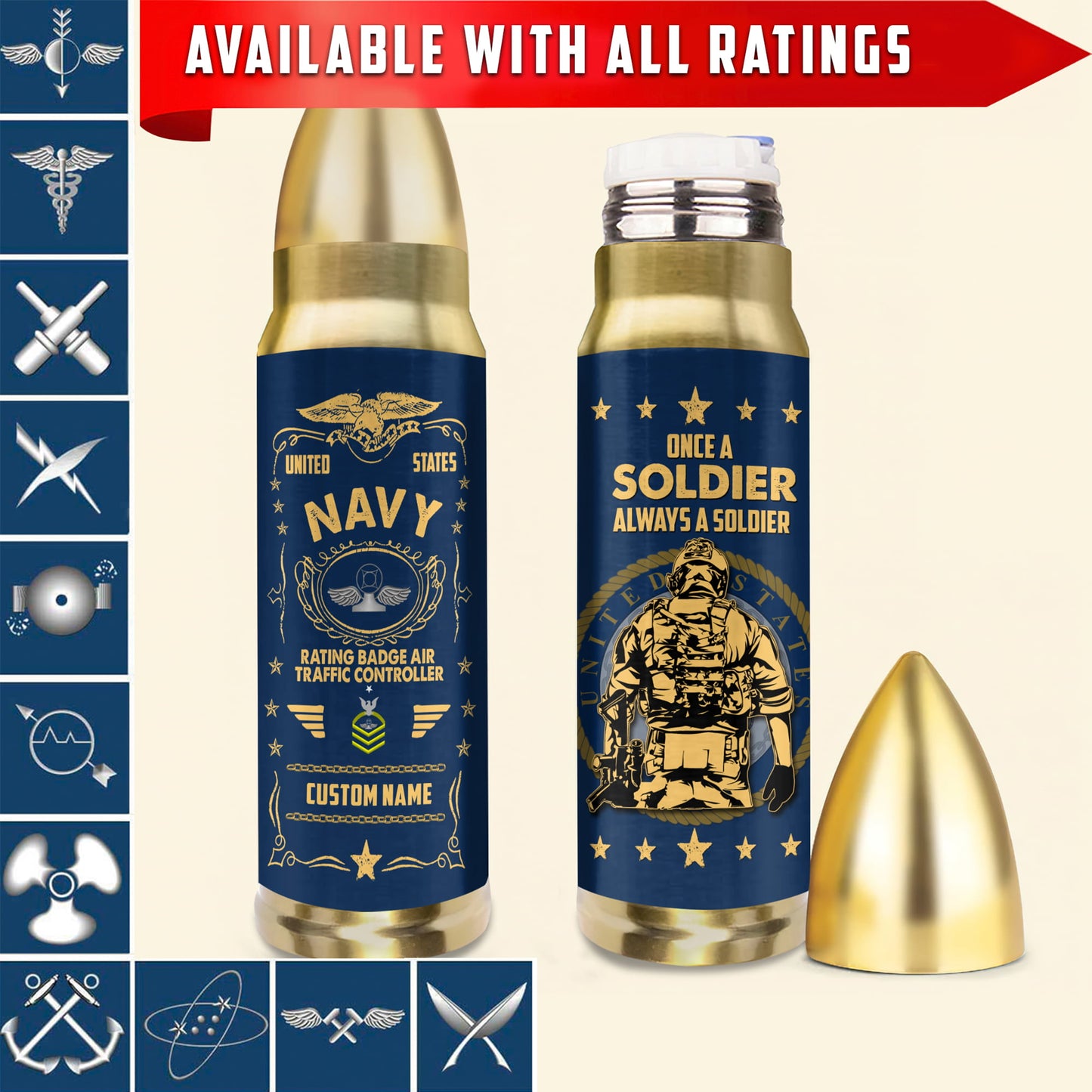 US Military – Navy Rating – Bullet Tumbler