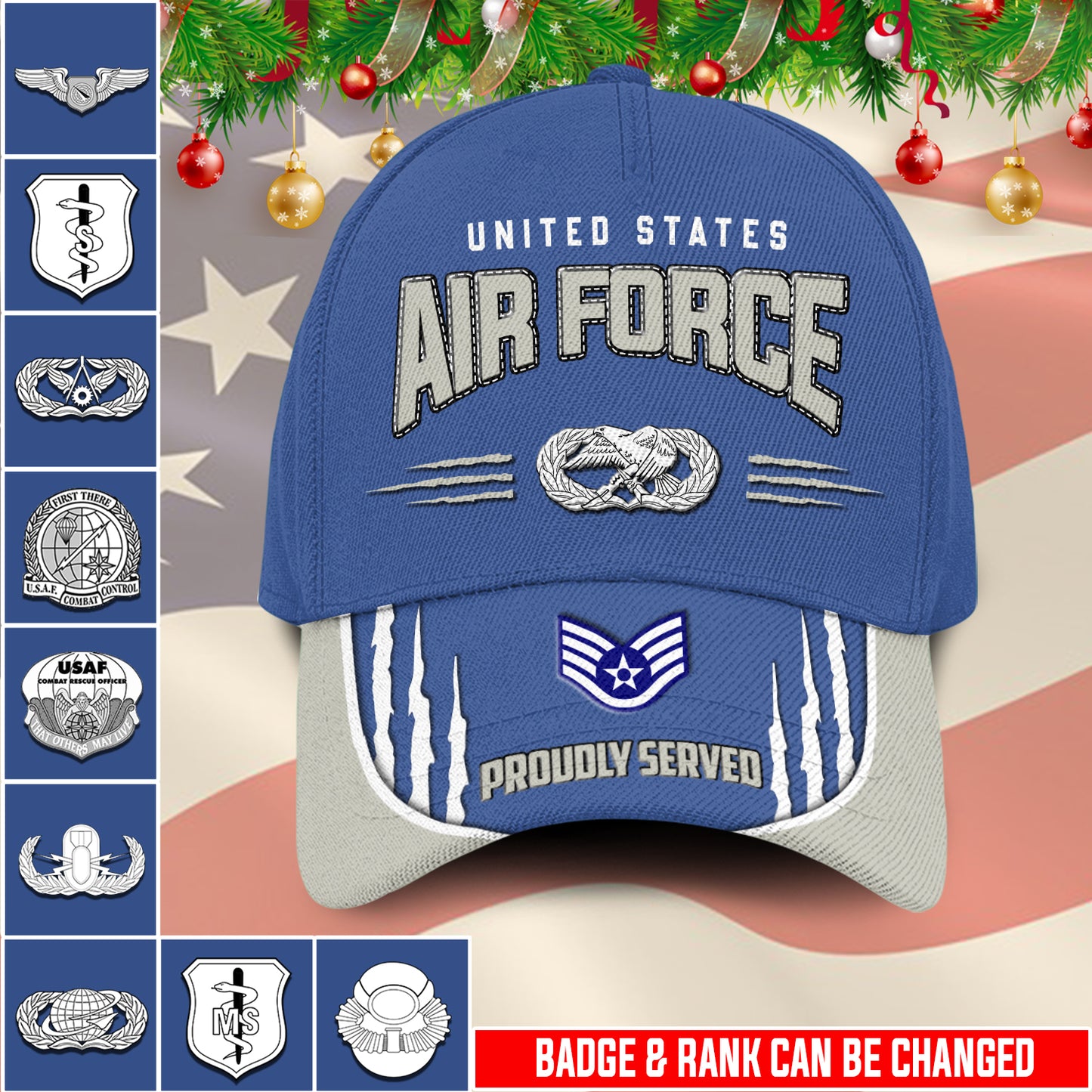 US Military – Air Force Badge All Over Print Cap