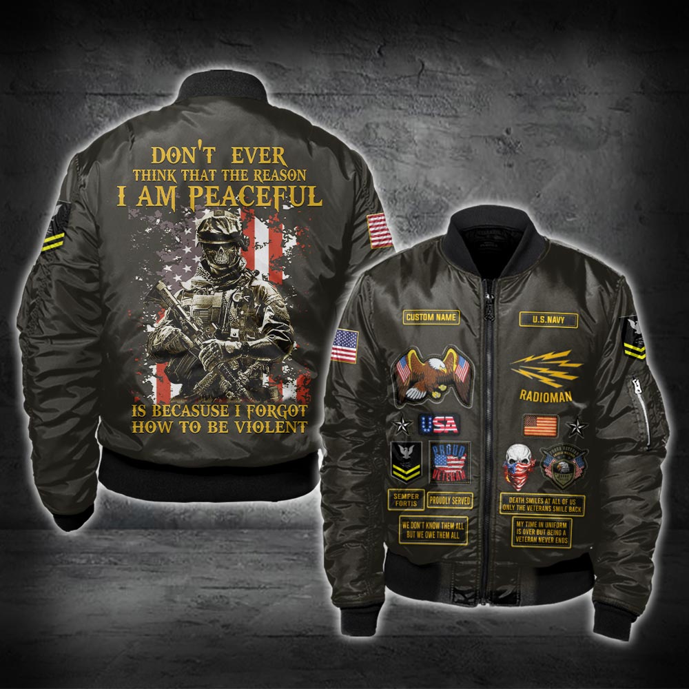 US Military – Navy Rating All Over Print Bomber Jacket
