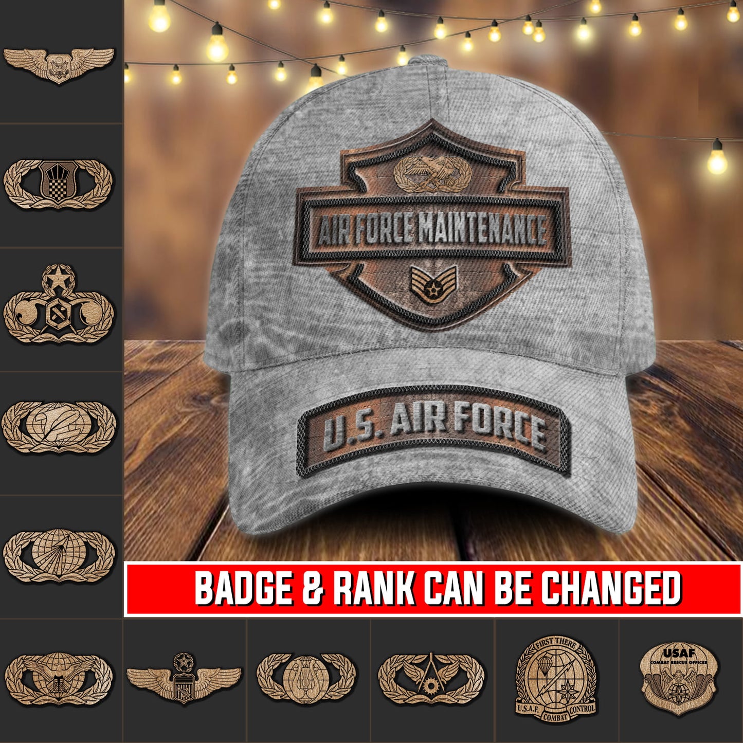 US Military – Air Force Badge All Over Print Cap