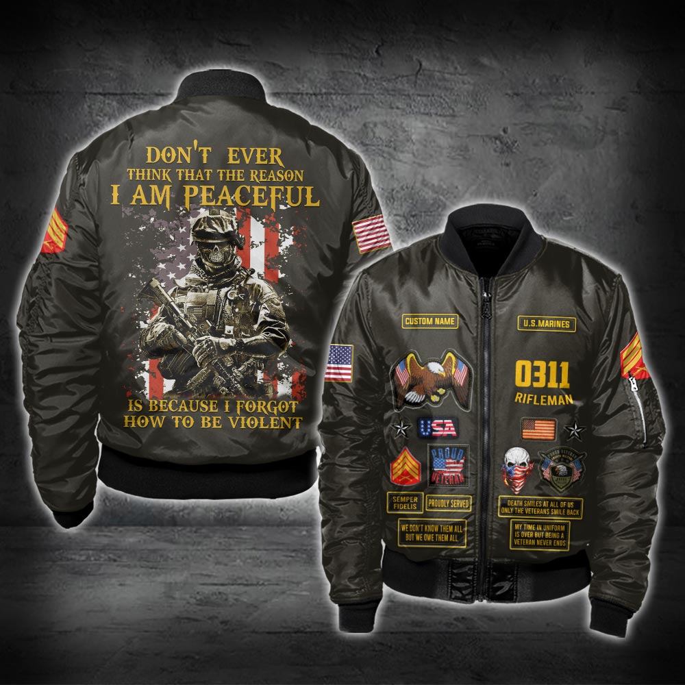 US Military – Marine MOS All Over Print Bomber Jacket