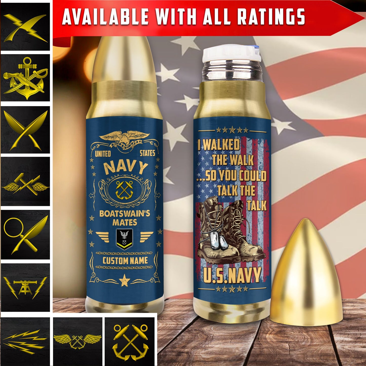 US Military – Navy Rating – Bullet Tumbler