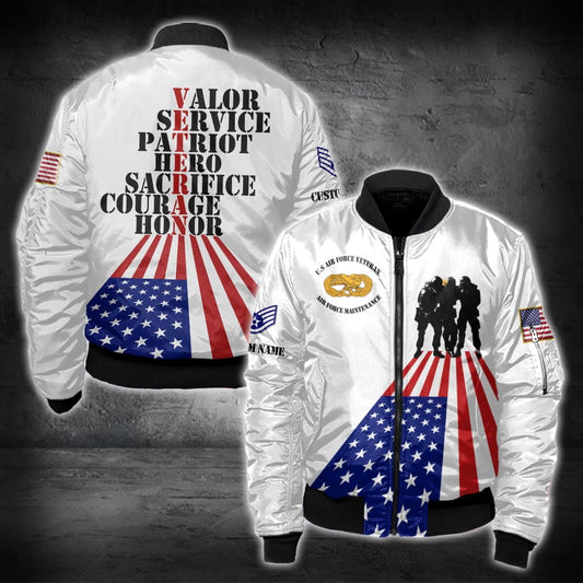 US Military – Air Force Badge All Over Print Bomber Jacket