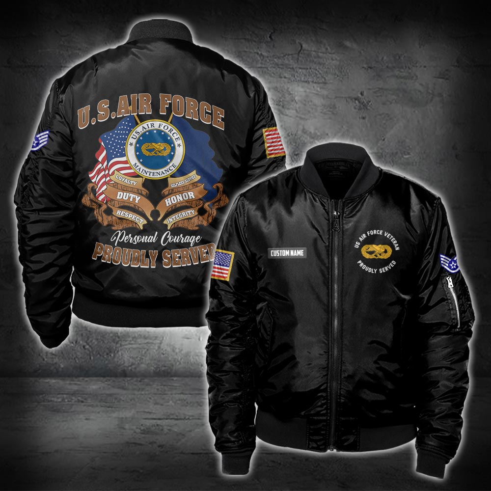 US Military – Air Force Badge All Over Print Bomber Jacket
