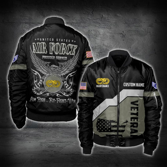 US Military – Air Force Badge All Over Print Bomber Jacket