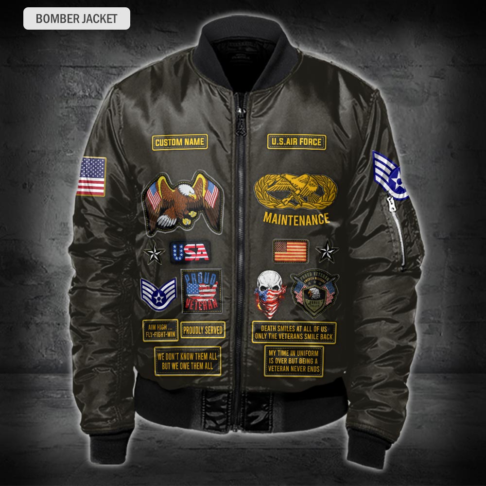 US Military – Air Force Badge All Over Print Bomber Jacket