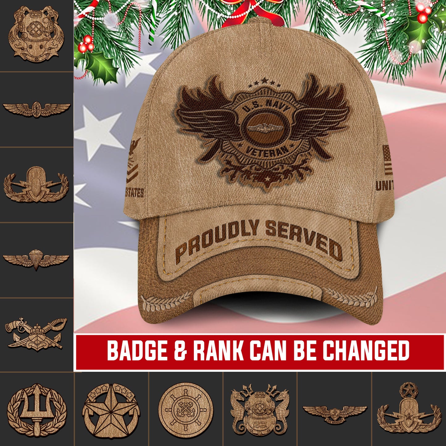 US Military – Navy Badge All Over Print Cap
