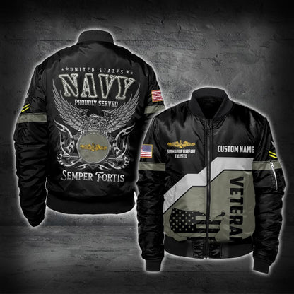 US Military – Navy Badge All Over Print Bomber Jacket