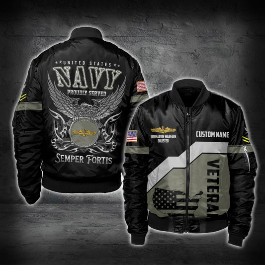 US Military – Navy Badge All Over Print Bomber Jacket