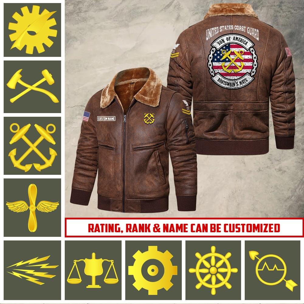 US Military - Coast Guard Rating - Leather Jacket For Veterans