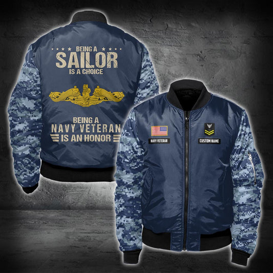US Military – Navy Badge All Over Print Bomber Jacket