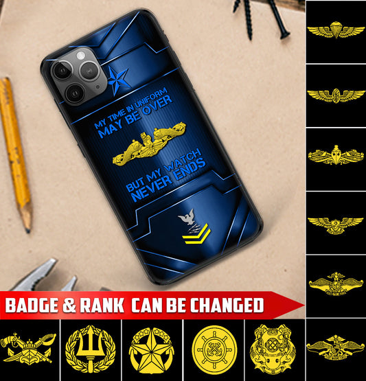 Personalized US Military - Navy Badge Phone Case Printed