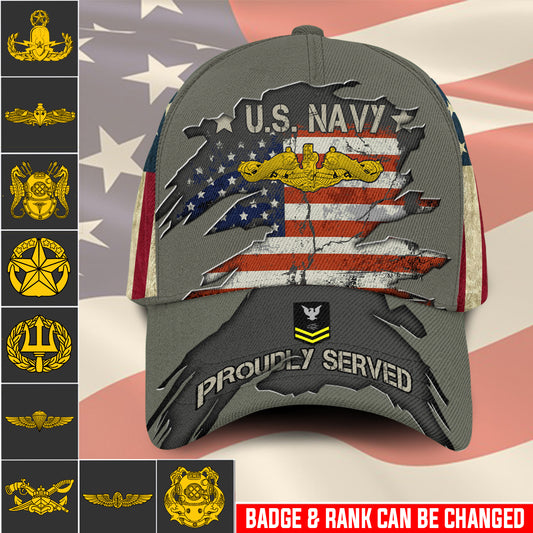 US Military – Navy Badge All Over Print Cap