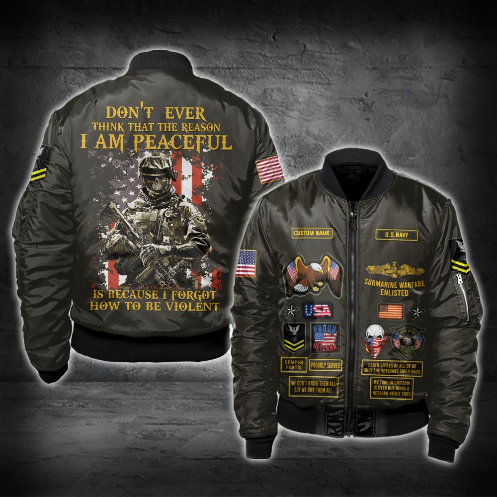 US Military – Navy Badge All Over Print Bomber Jacket