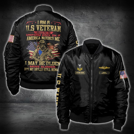 US Military – Navy Badge All Over Print Bomber Jacket