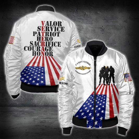 US Military – Navy Badge All Over Print Bomber Jacket