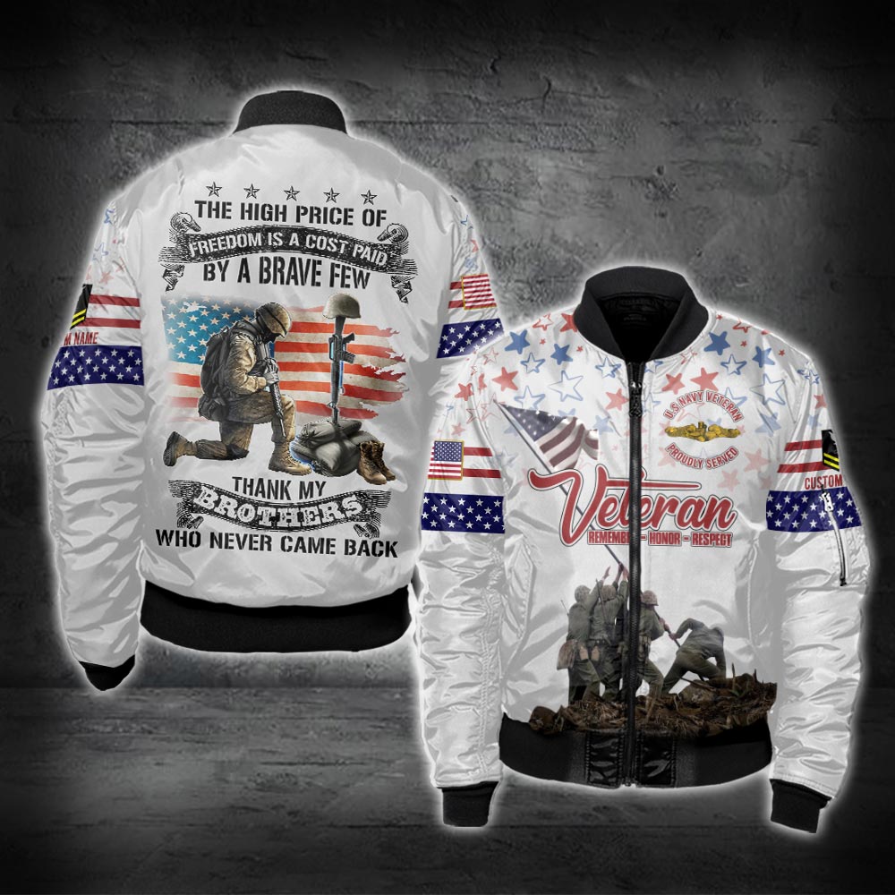 US Military – Navy Badge All Over Print Bomber Jacket