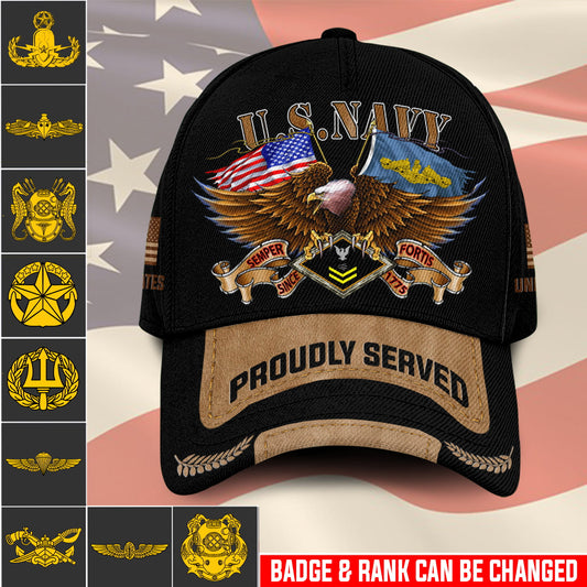 US Military – Navy Badge All Over Print Cap