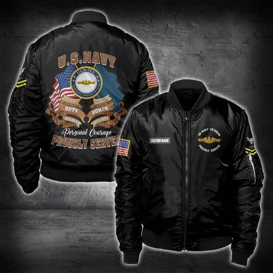 US Military – Navy Badge All Over Print Bomber Jacket