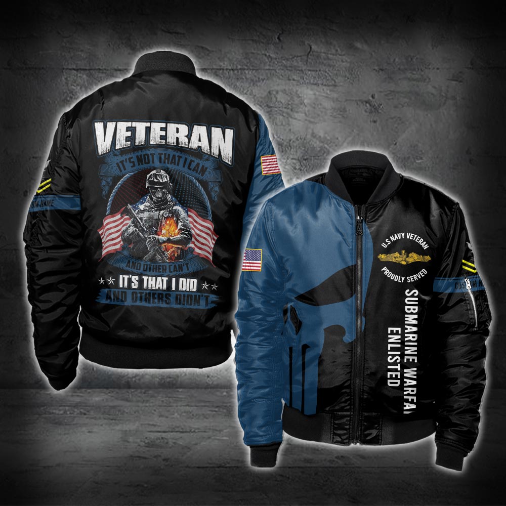 US Military – Navy Badge All Over Print Bomber Jacket
