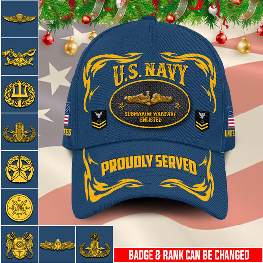 US Military – Navy Badge All Over Print Cap