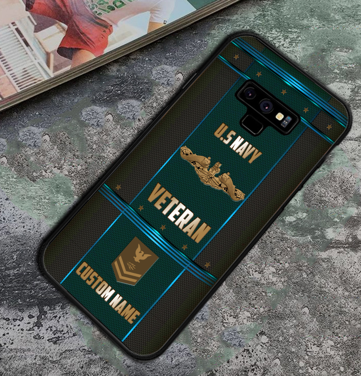 Personalized US Military - Navy Badge Phone Case Printed