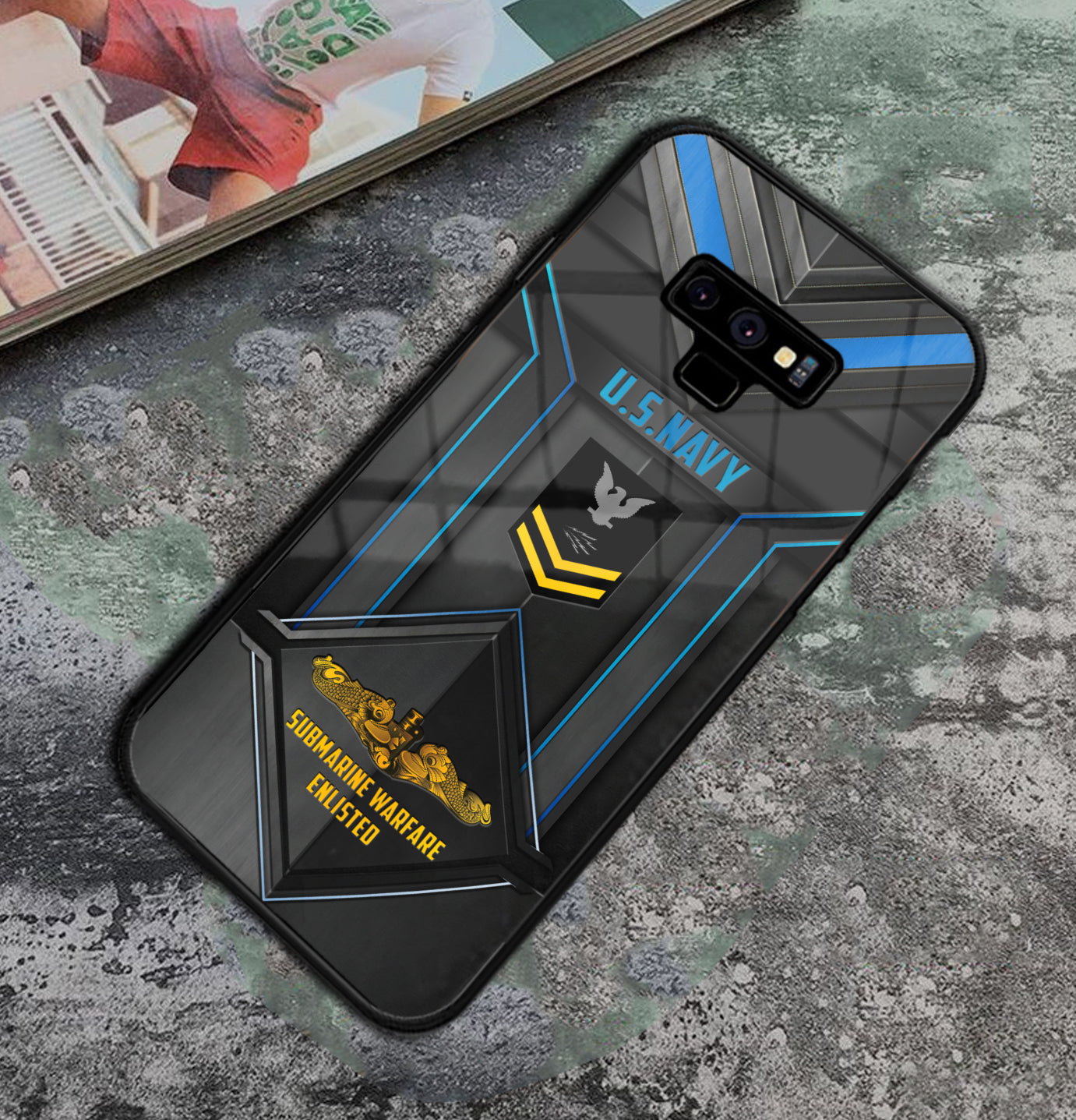 Personalized US Military - Navy Badge Phone Case Printed