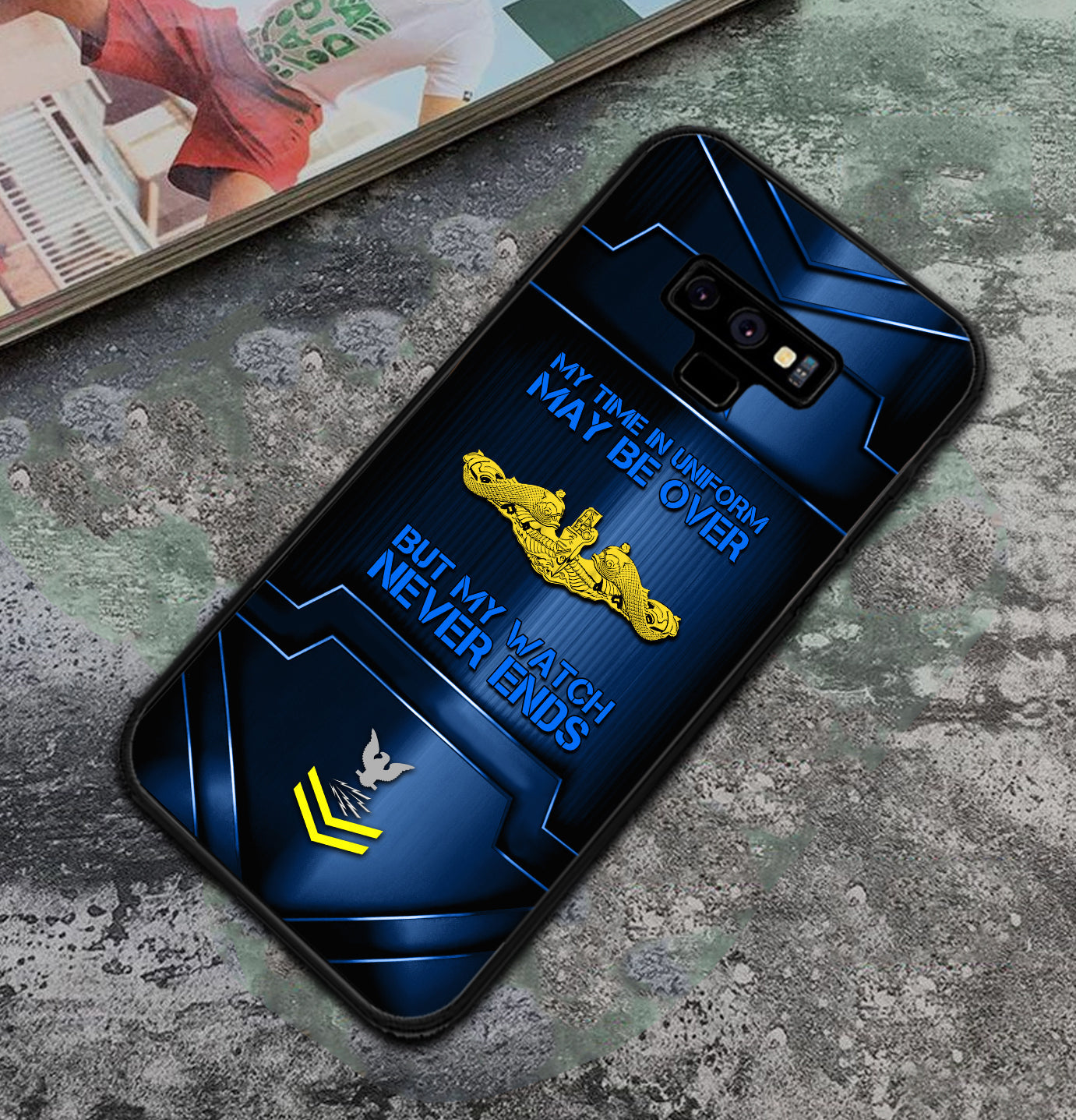 Personalized US Military - Navy Badge Phone Case Printed