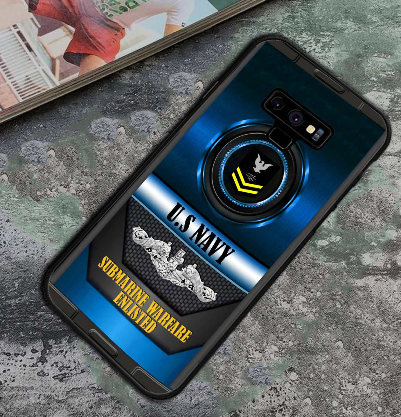 Personalized US Military - Navy Badge Phone Case Printed