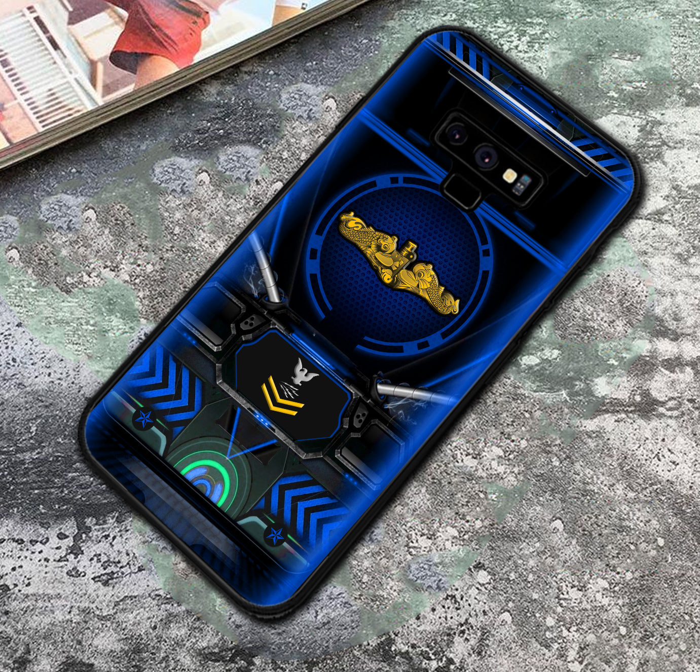 Personalized US Military - Navy Badge Phone Case Printed