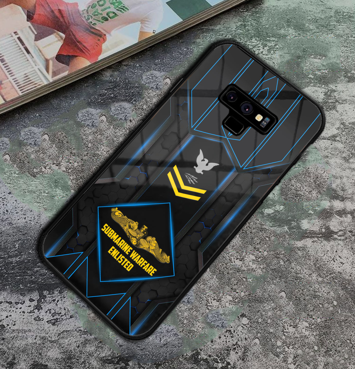 Personalized US Military - Navy Badge Phone Case Printed